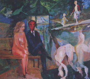 Dipinto di Ernesto Treccani  Paradiso terrestre 1962